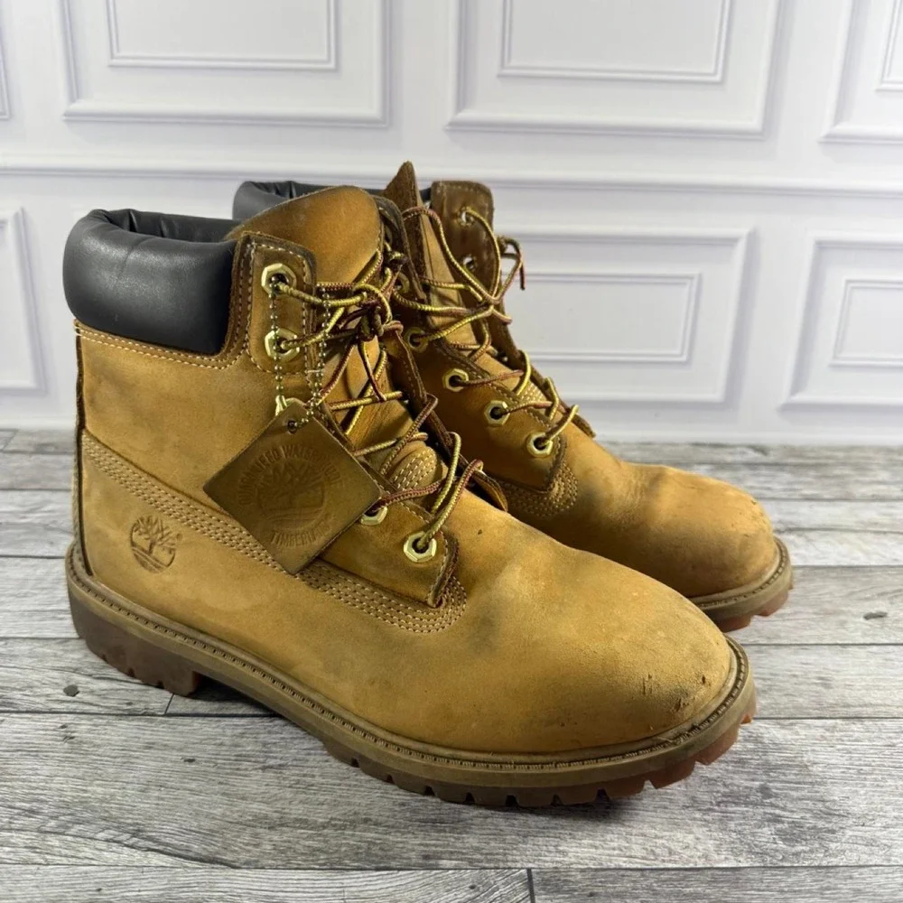 Timberland 6 inch Premium Waterproof Boots Mens US 7 Brown Leather